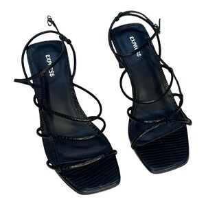Express Black Strappy Heels EUC LIKE NEW - they may be MWOT do to condition SB7